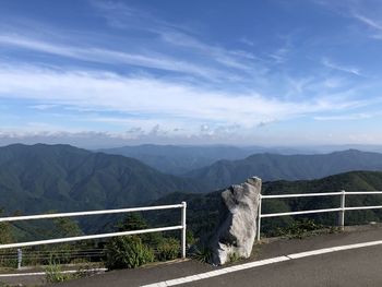 Scenic view of mountain range against sky