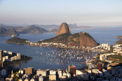 Aerial view of city at waterfront