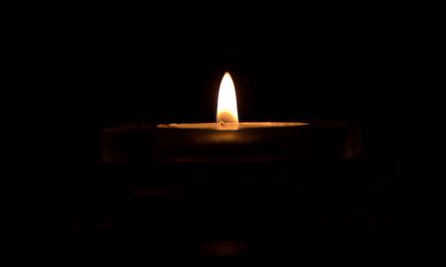 Close-up of illuminated candle