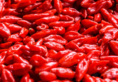 Full frame shot of red chili peppers