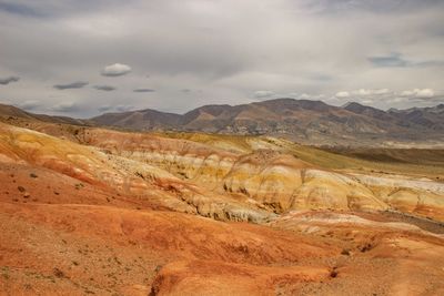 Scenic view of arid landscape against sky