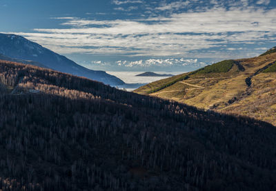 Scenic view of mountain landscape against sky 