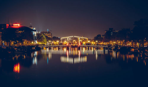 Illuminated city at night