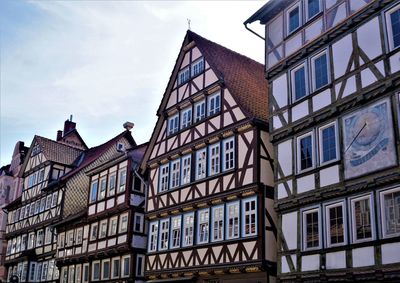 Low angle view of buildings against sky