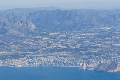 Aerial view of mountain and landscape