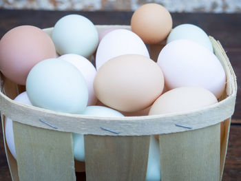 Close-up of eggs in container