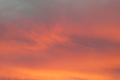 Low angle view of orange sky