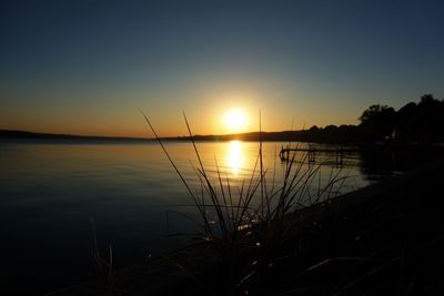 Scenic view of sunset over sea