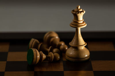 Close-up of chess pieces