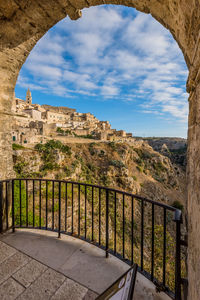 Residential district seen from arch at sasso caveoso