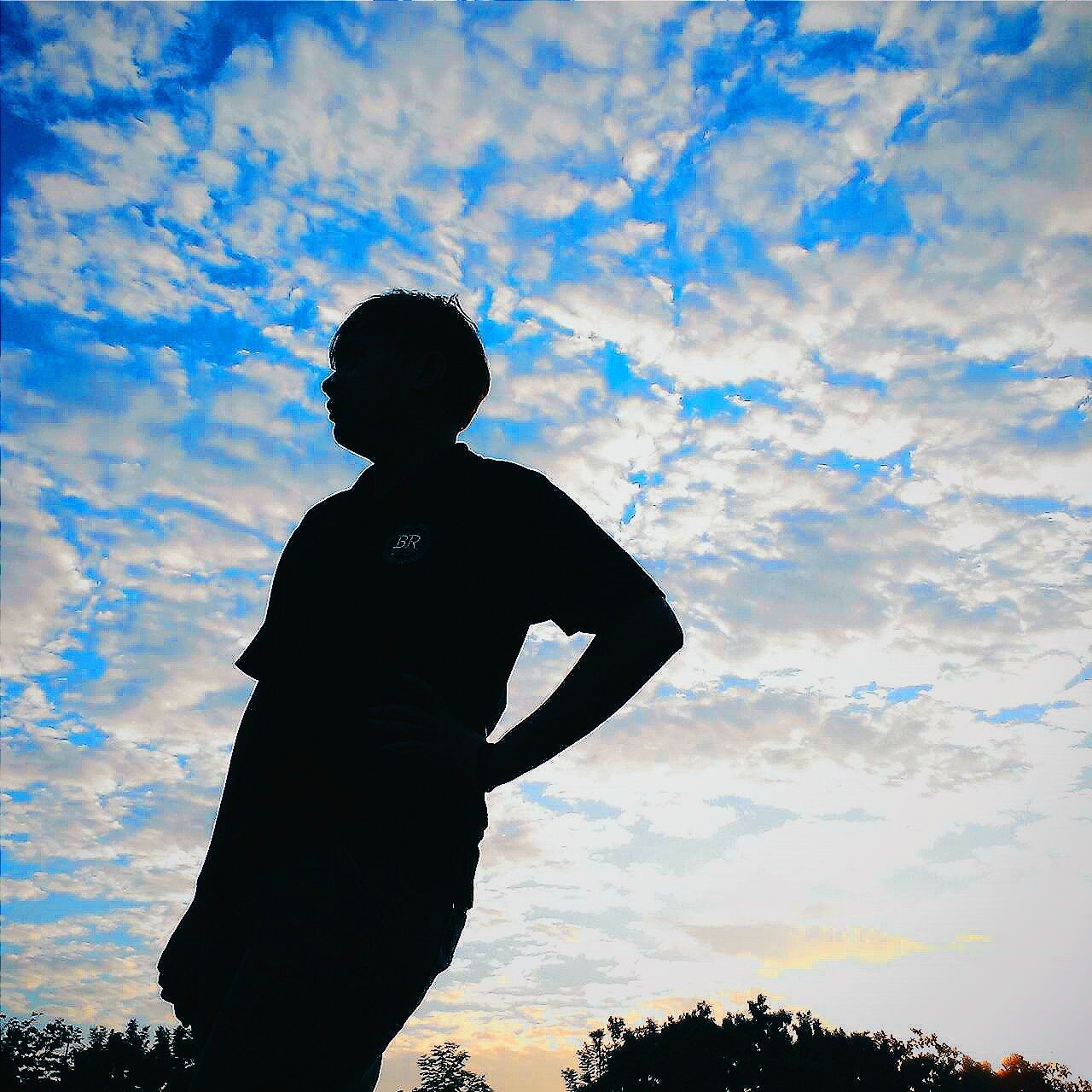 silhouette, sky, cloud - sky, low angle view, sunset, human representation, sculpture, cloud, statue, tranquility, creativity, nature, art, outline, art and craft, dusk, outdoors, cloudy, beauty in nature