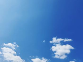 Low angle view of clouds in blue sky