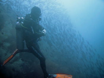 Man swimming in sea