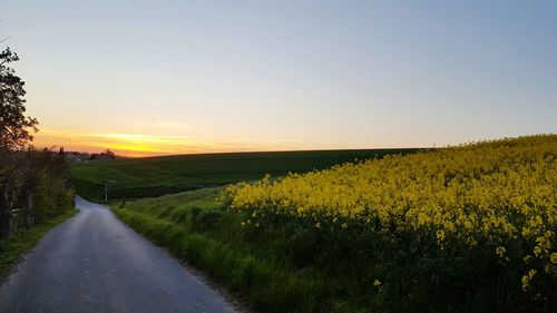 Empty road along countryside landscape