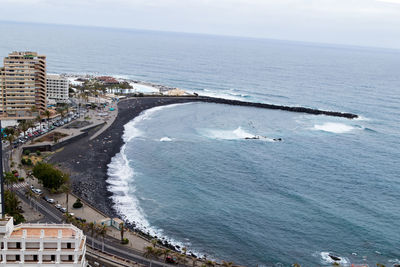 High angle view of sea against sky
