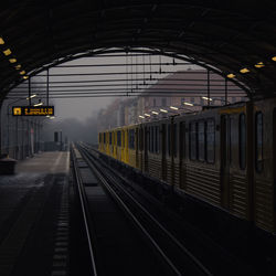 Train at railroad station platform