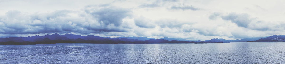 Panoramic view of lake against sky