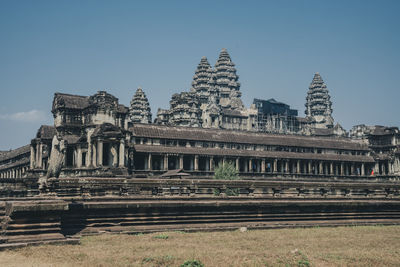 Exterior of temple against clear sky