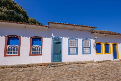 Exterior of building against blue sky