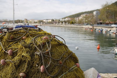 Close-up of fishing net