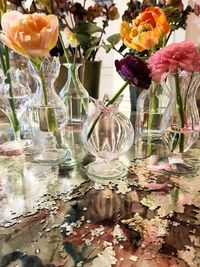 Close-up of flower vase on table