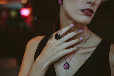 Close-up of woman with eyes closed