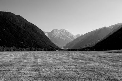 Scenic view of mountains against clear sky