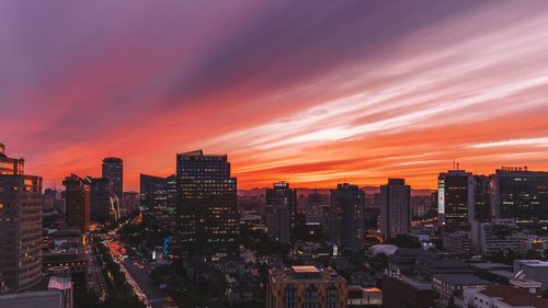 City at sunset