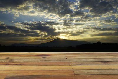 Scenic view of landscape against sky during sunset