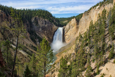 Scenic view of waterfall