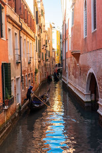 Canal passing through city buildings