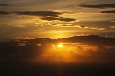 Scenic view of sunset over sea