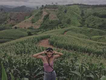 Full length of person in farm