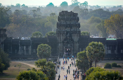 Tourists at a temple