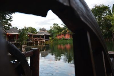 Reflection of building in lake