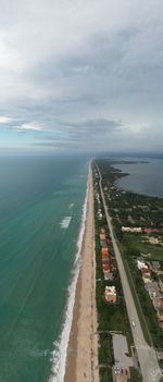 High angle view of beach against sky