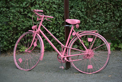 Bicycle parked on field