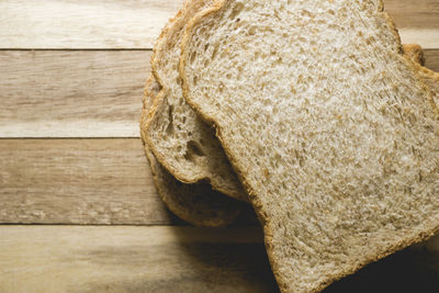 High angle view of bread on table