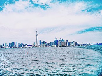 View of sea against cloudy sky