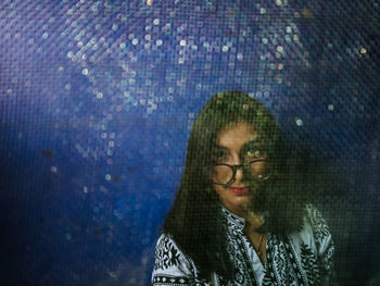 Portrait of young woman in winter