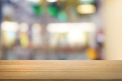 Close-up of wooden table