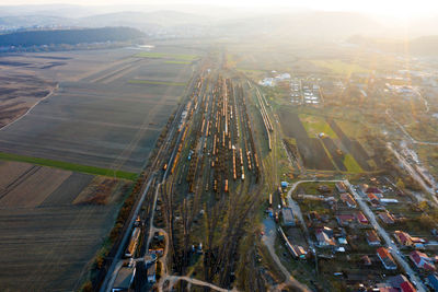 High angle view of city