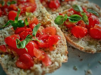 Close-up of bruschetta on plate