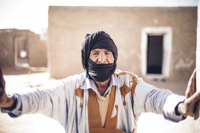 Portrait of a senior man in smara refugee camp, tindouf, algeria