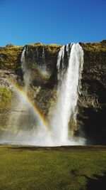 Scenic view of waterfall