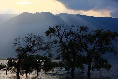 Scenic view of mountains against sky