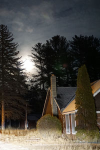Houses with trees in background