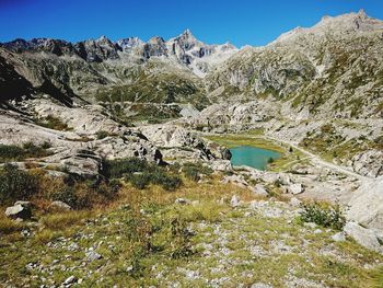 Scenic view of mountains against sky