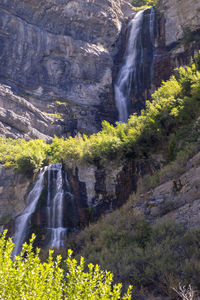 Scenic view of waterfall