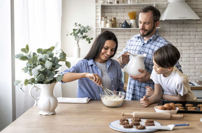 People having food at table